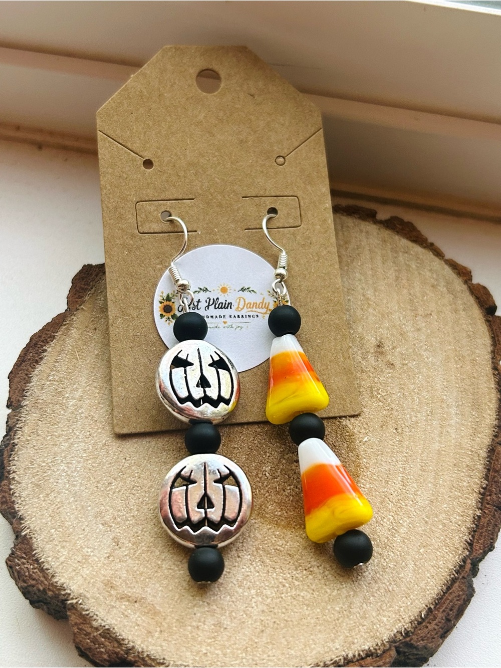 Mismatched Pumpkin & Candy Corn Earrings | Halloween Jewelry | Fall